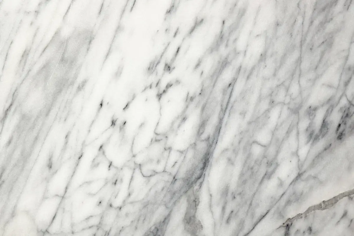 Close-up of white statuario marble